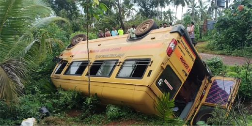 School vehicle falls into ditch 